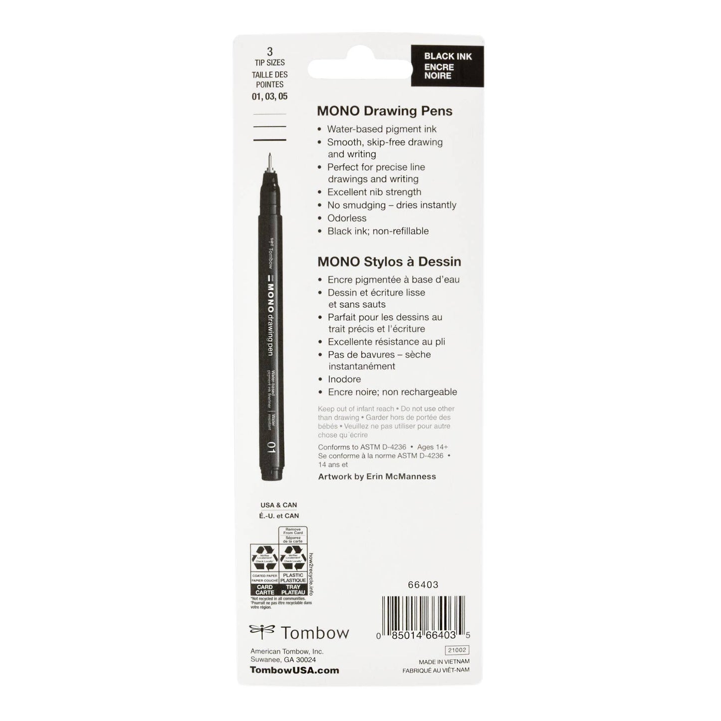 MONO Drawing Pens, 3-Pack