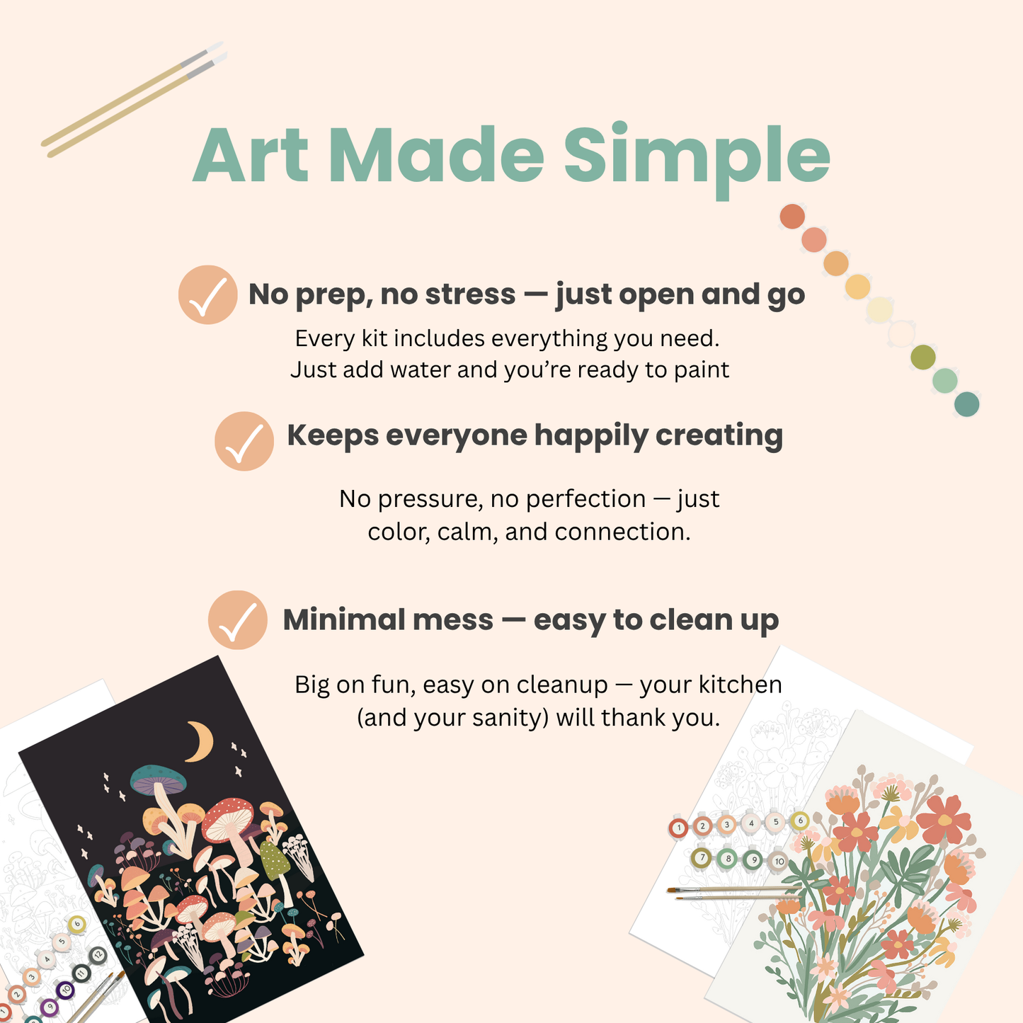 Flower Bouquet Meditative Art Paint-by-Number Kit