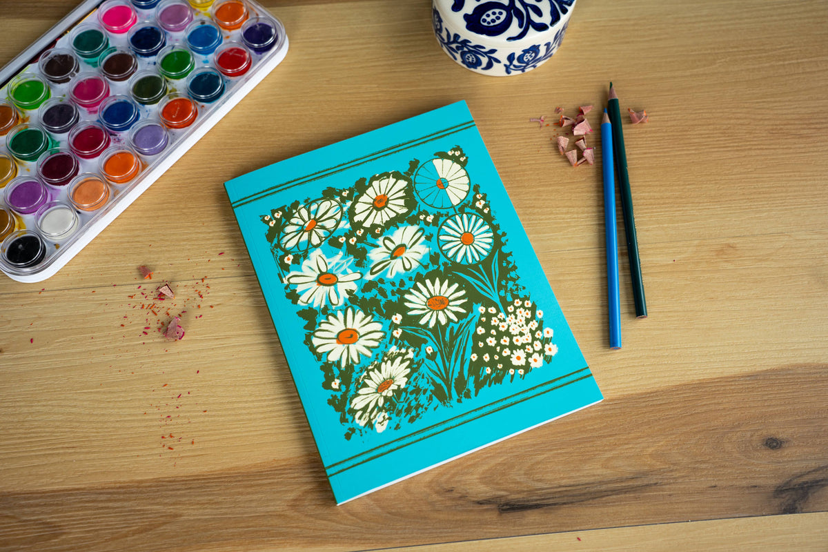 Daisies Layflat Mixed Media Notebook