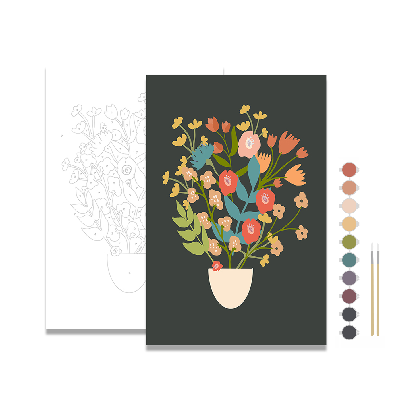 Flower Bouquet Meditative Art Paint-by-Number Kit