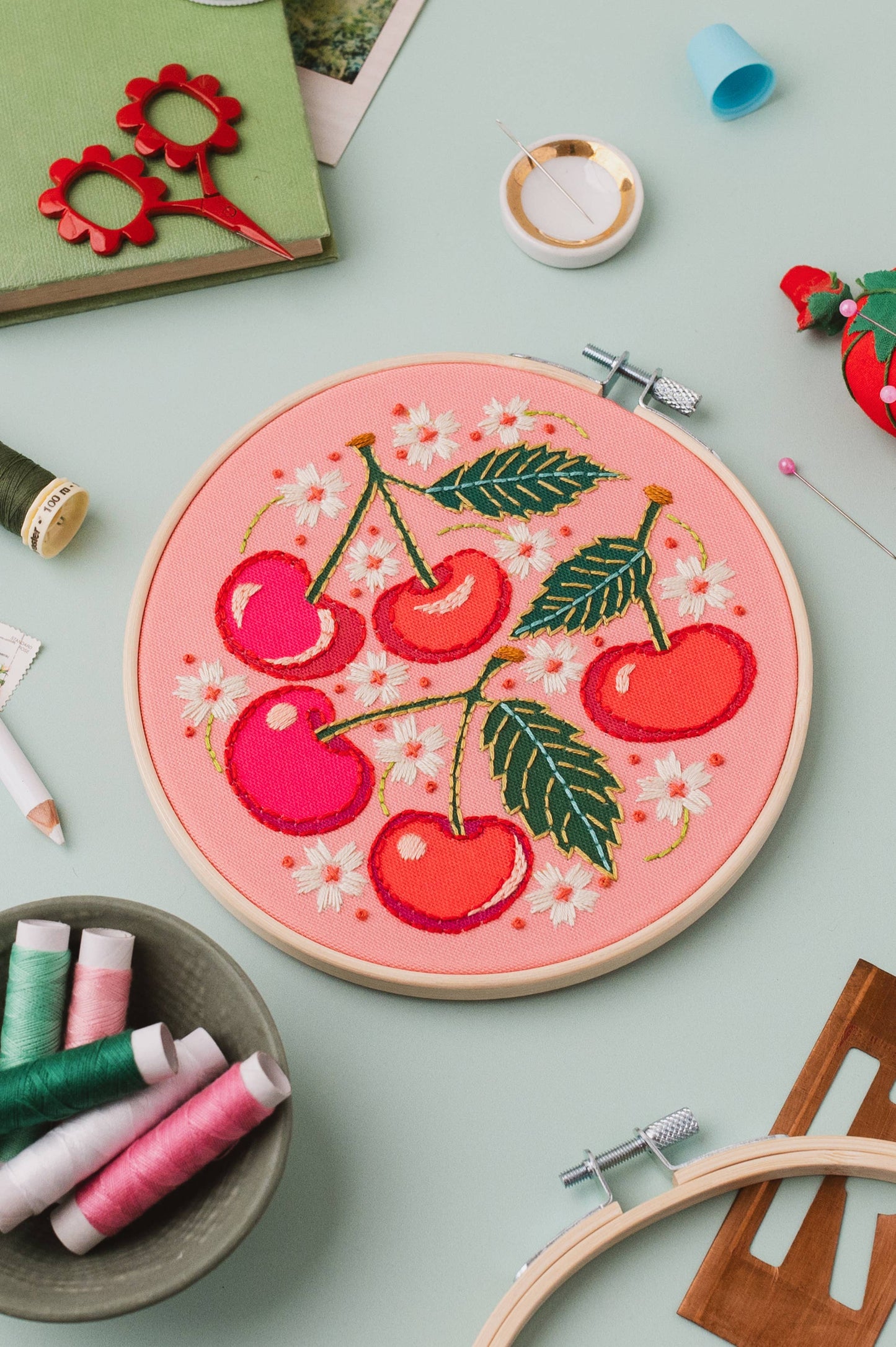 Cherries Embroidery DIY Kit