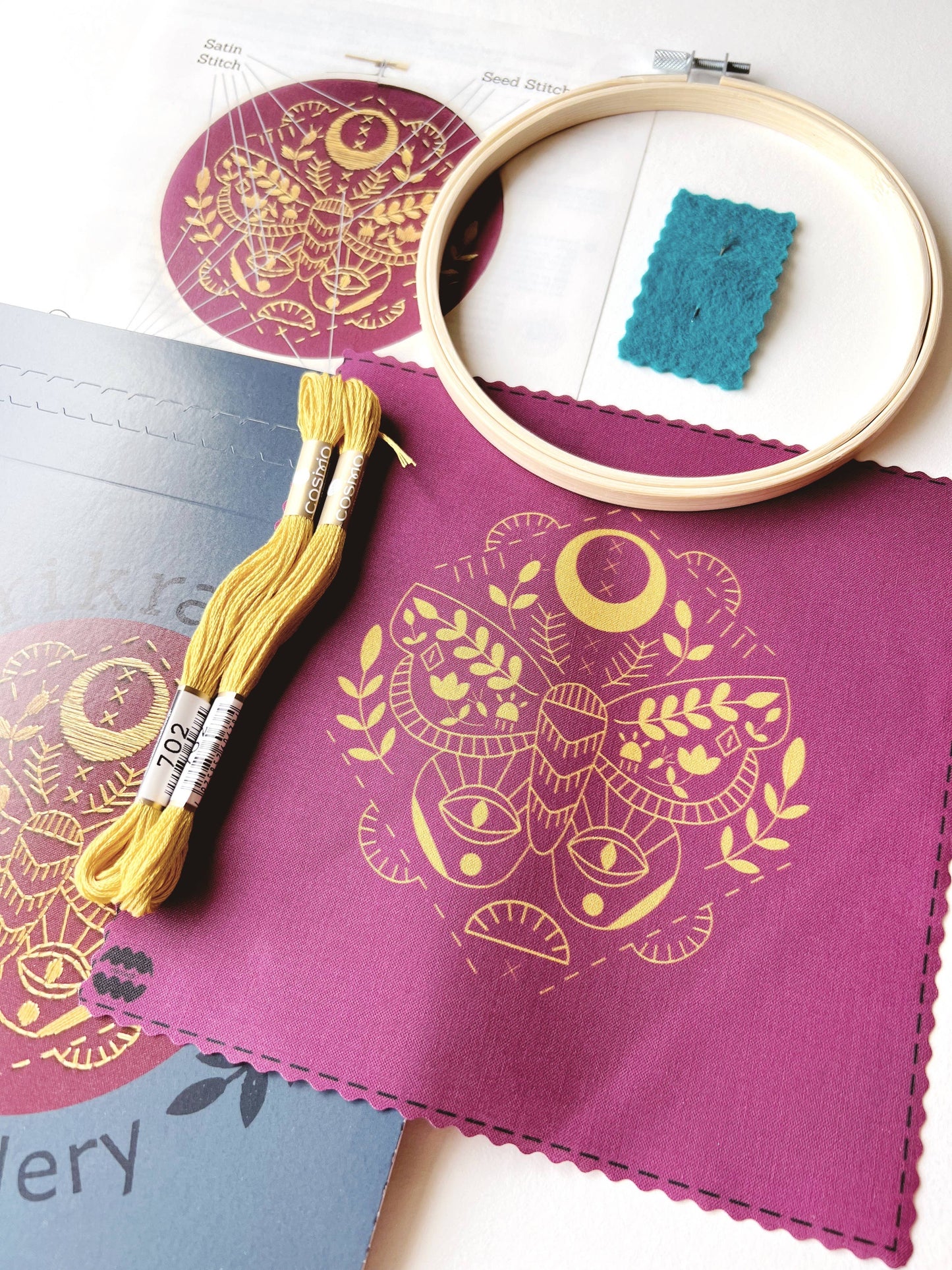 Mystic Moth Embroidery DIY Art Kit