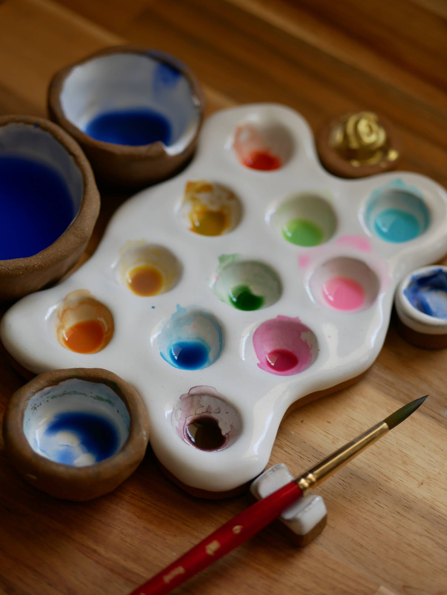 Handmade Ceramic Artist Paint Palette (Splat shape)