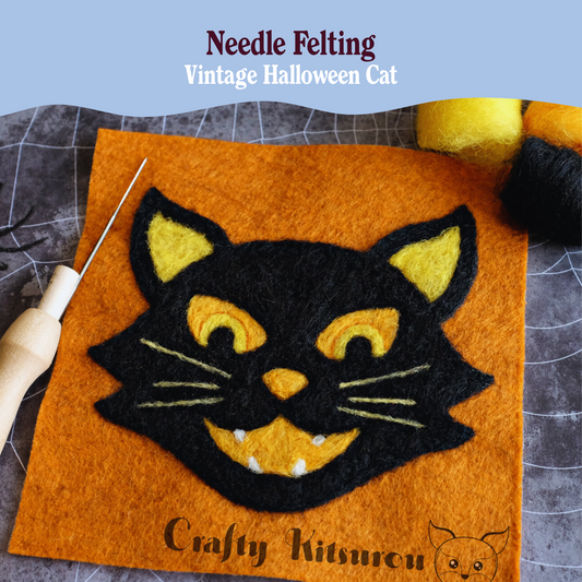 Needle Felting: Vintage Halloween Cat