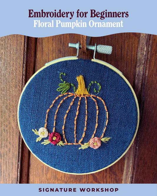 Embroidery for Beginners: Floral Pumpkin Ornament