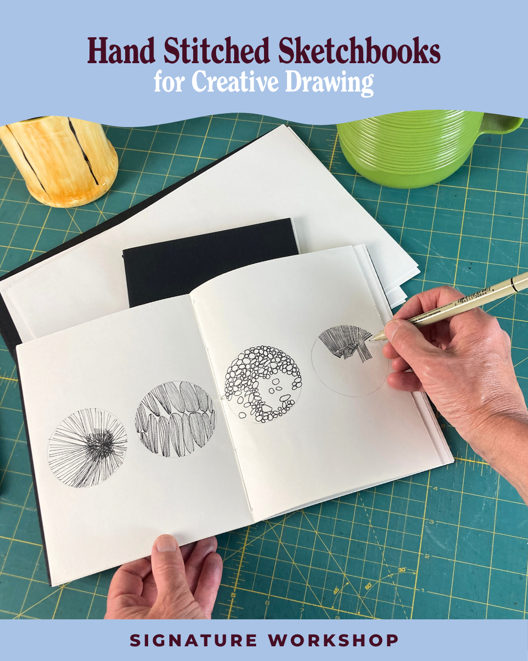 Hand Stitched Sketchbooks for Creative Drawing