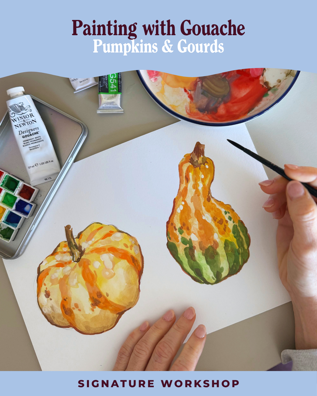 Painting with Gouache: Pumpkins & Gourds