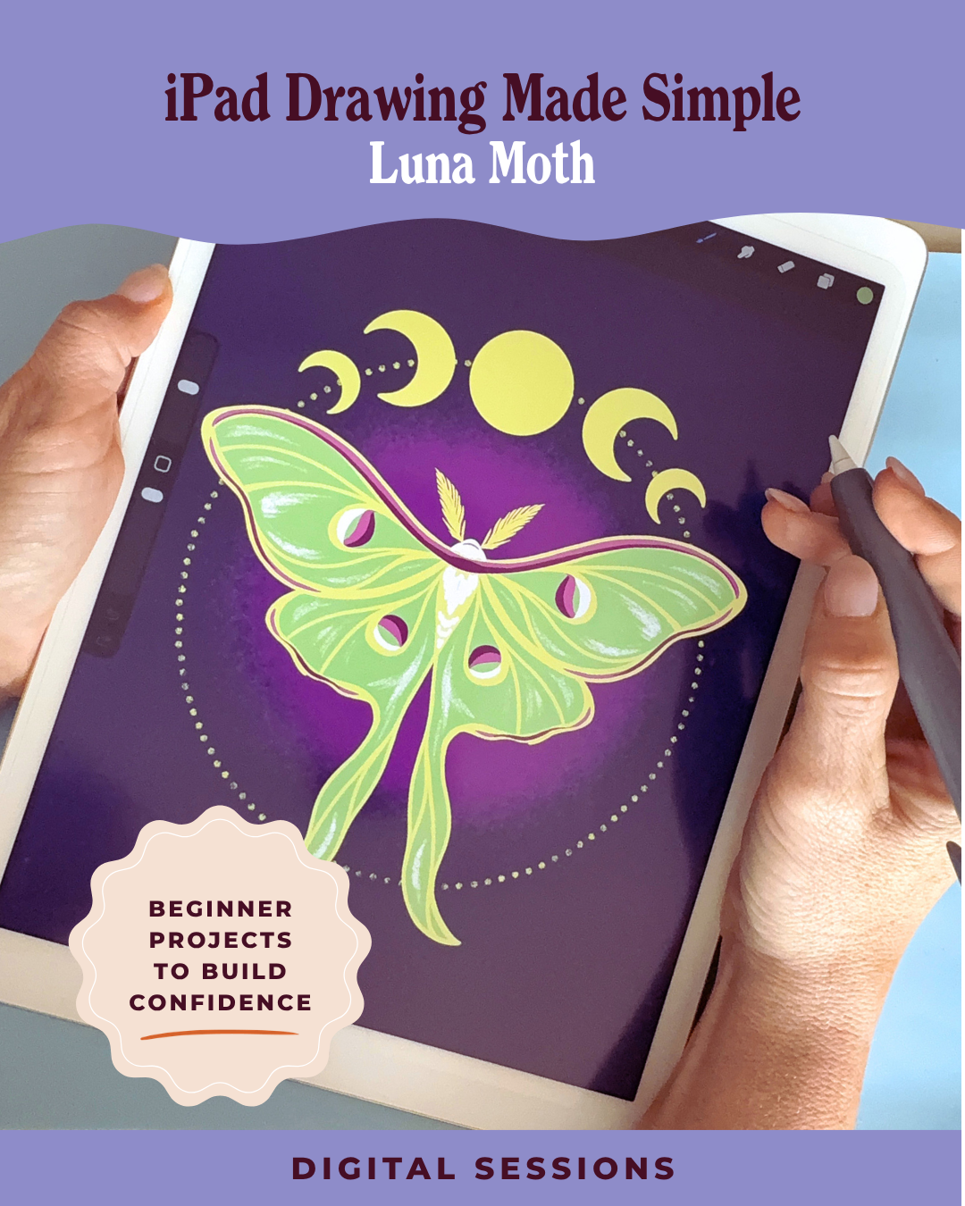 iPad Drawing Made Simple: Luna Moth (Digital Sessions)