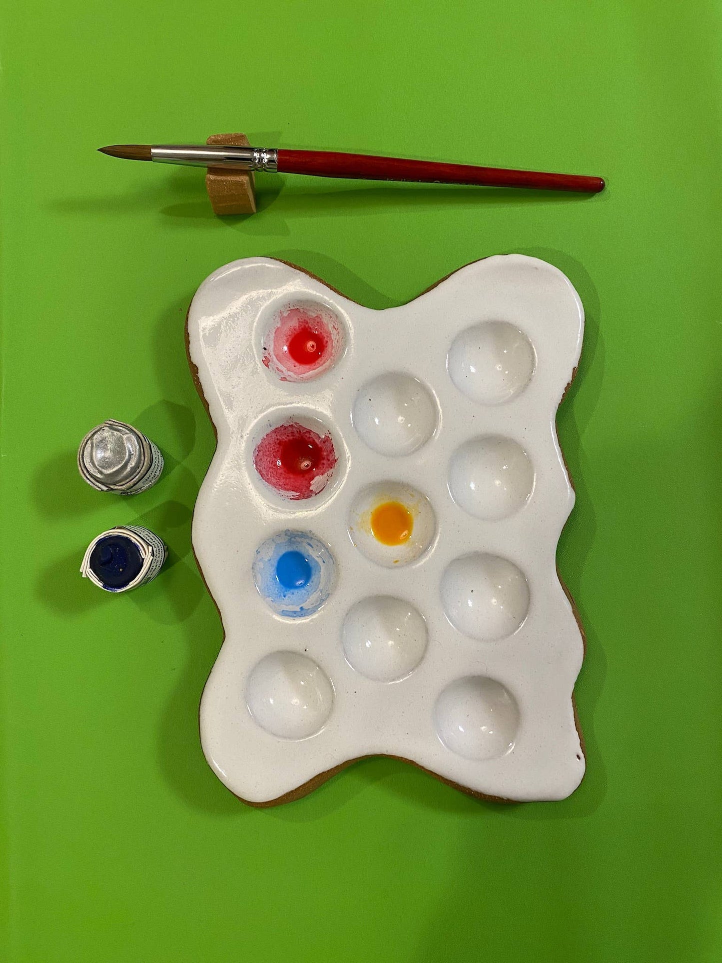 Handmade Ceramic Artist Paint Palette (Splat shape)
