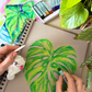 Vibrant Plants in Oil Pastels