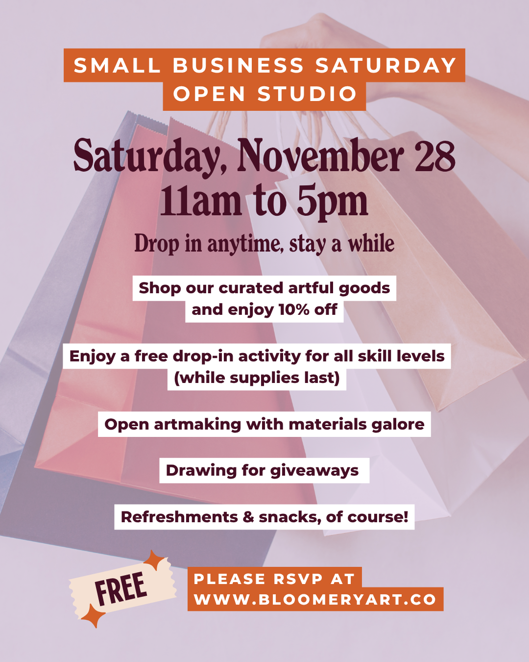 Small Business Saturday Open Studio