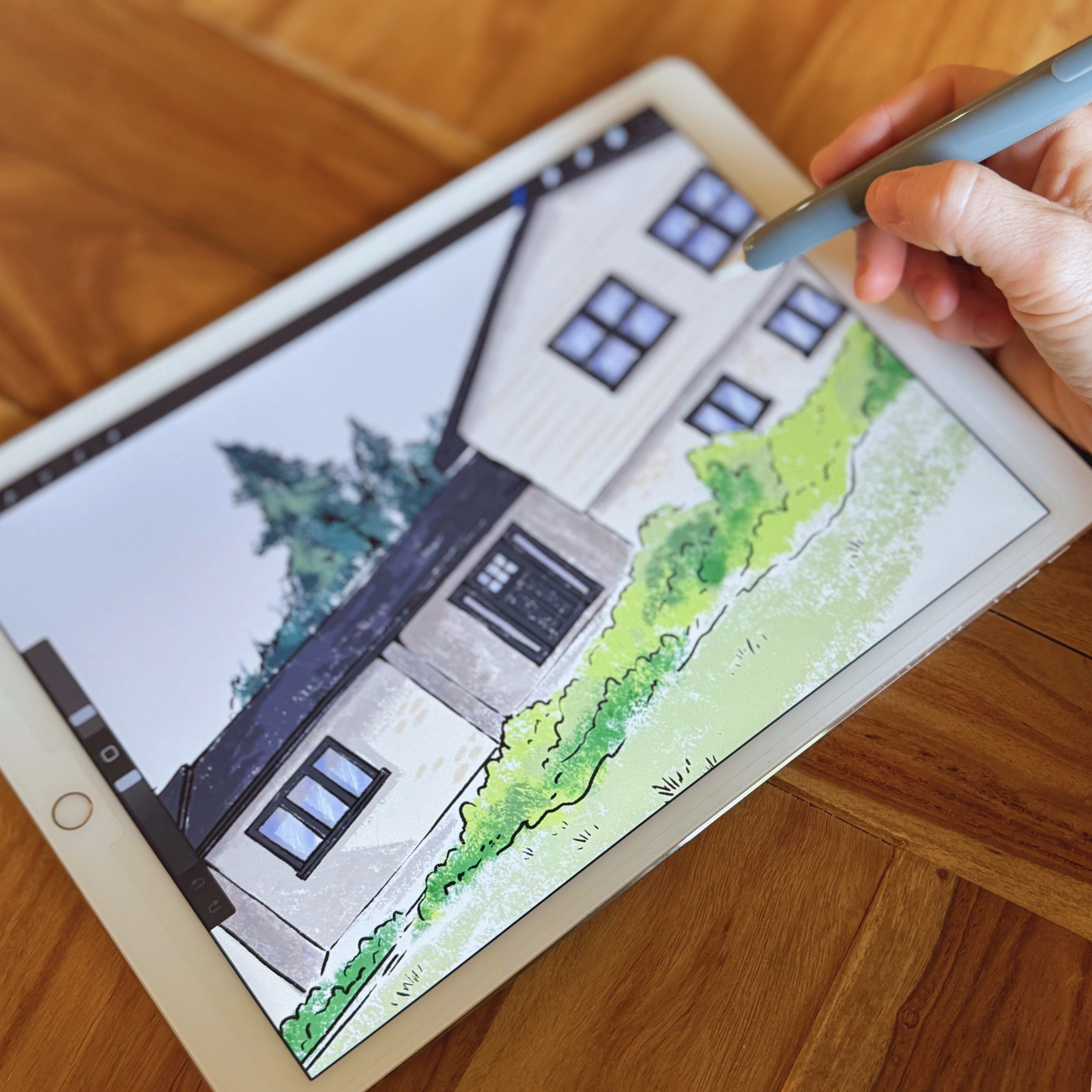 Digital House Portraits in Procreate