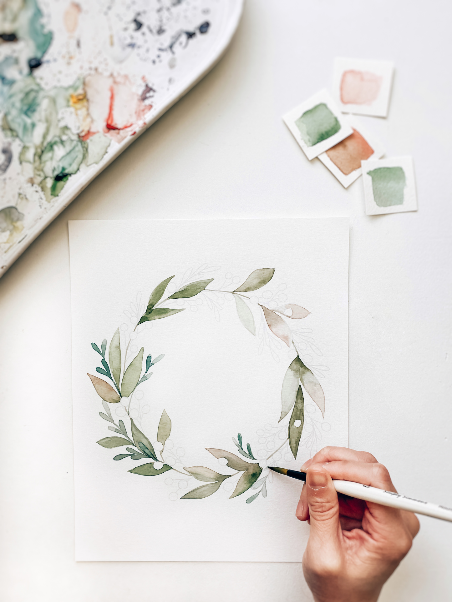 Floral Wreath Watercolor DIY Art Kit