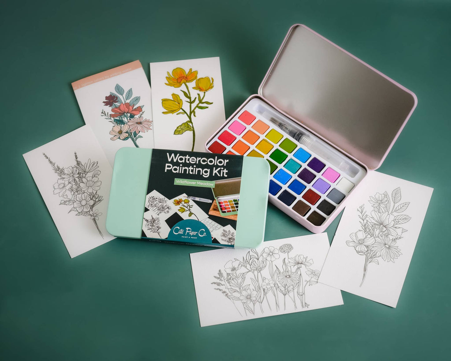 Wildflower Meadow Watercolor Painting DIY Art Kit