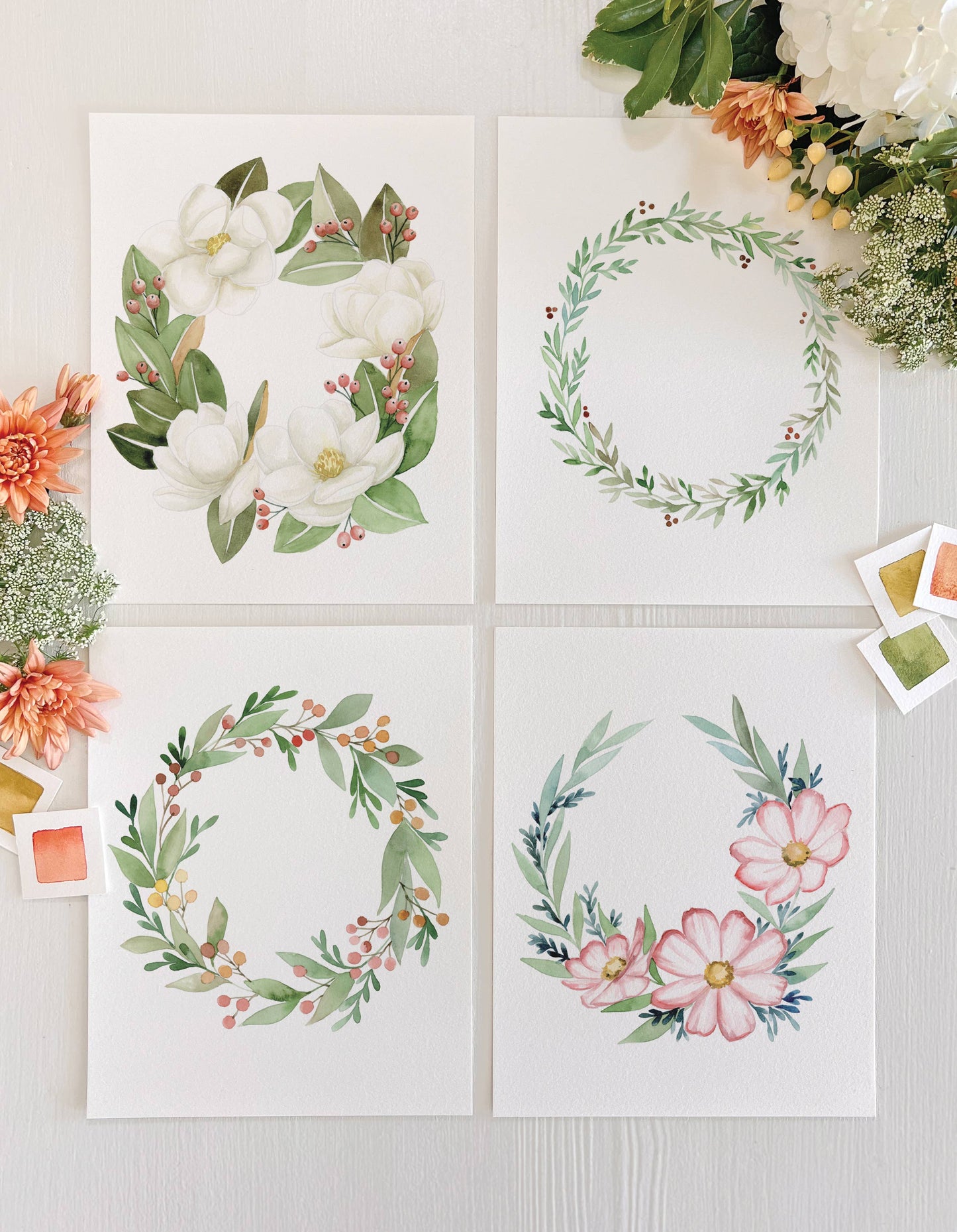 Floral Wreath Watercolor DIY Art Kit