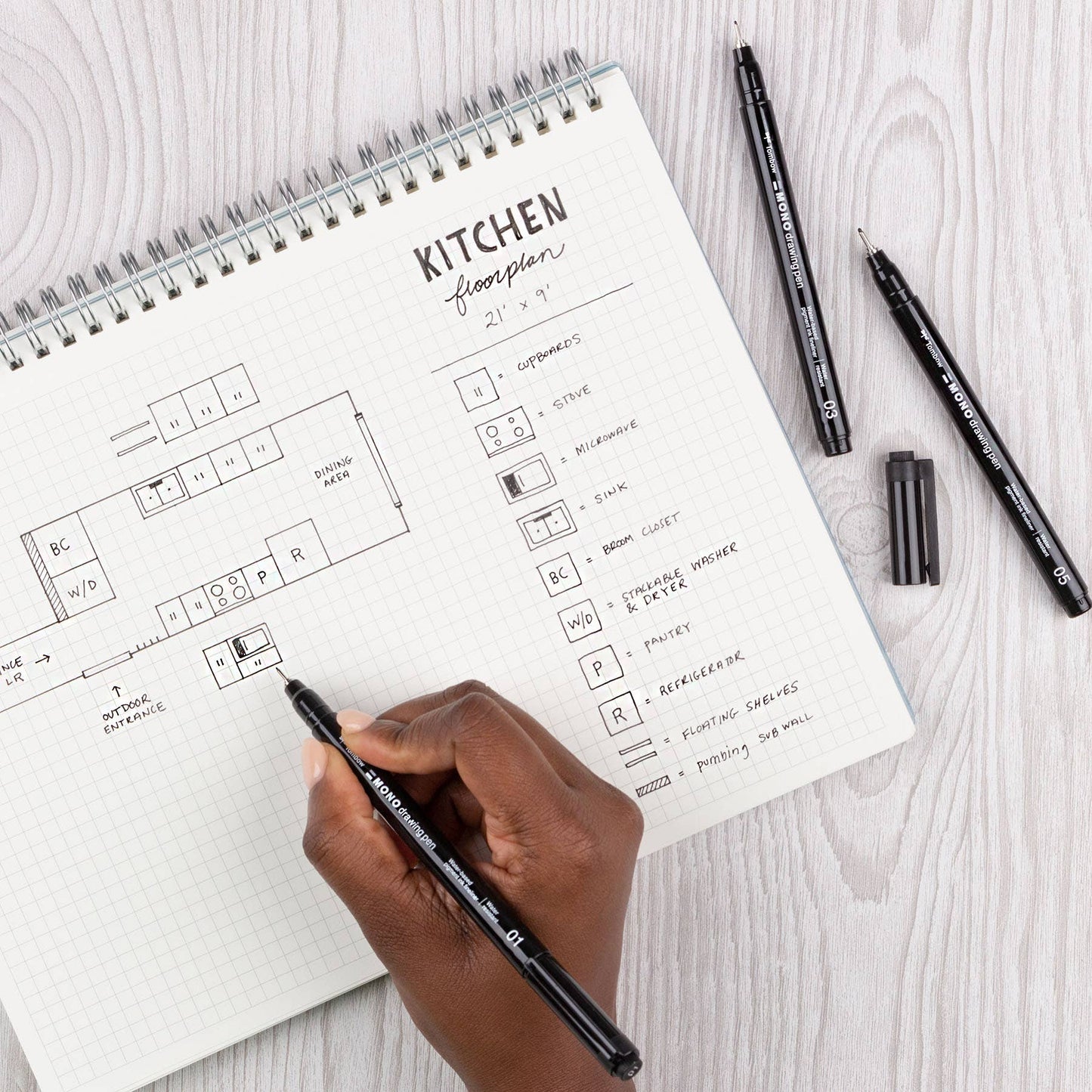 MONO Drawing Pens, 3-Pack