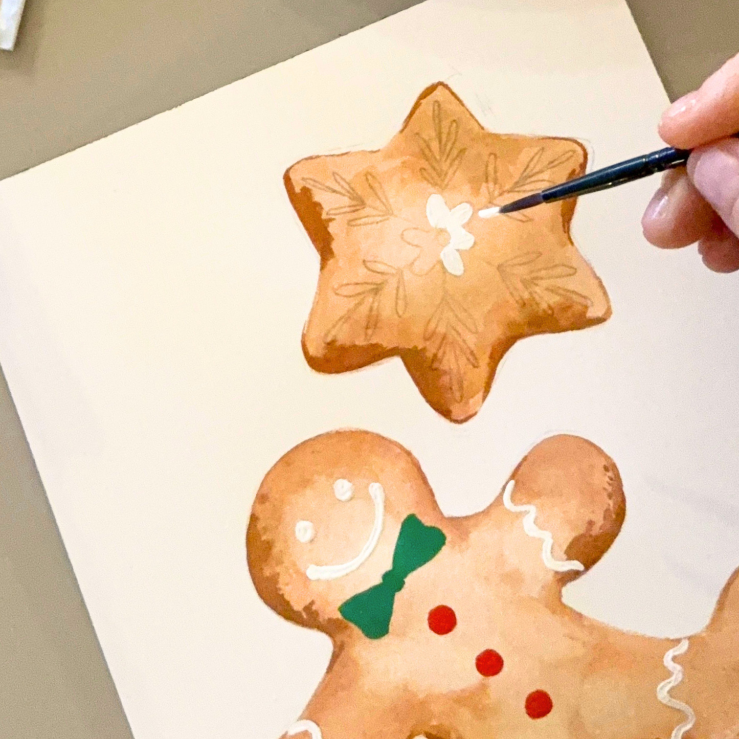 Paint Gingerbread Treats in Gouache (with Cookie Party!)