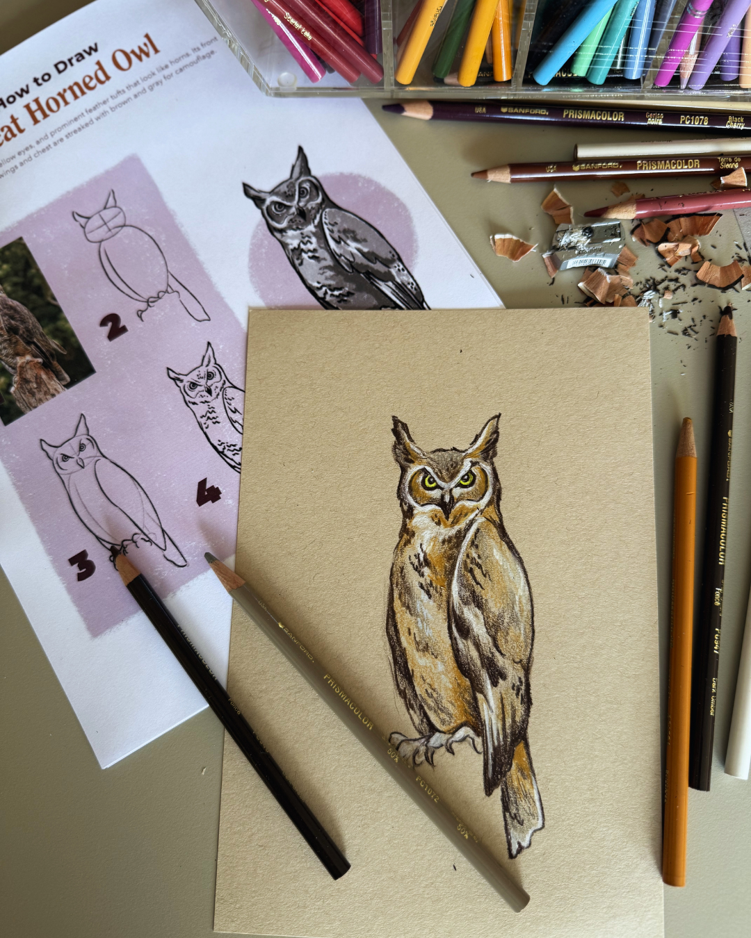 Mystical Bird Sketching: Owls & Ravens in Colored Pencils