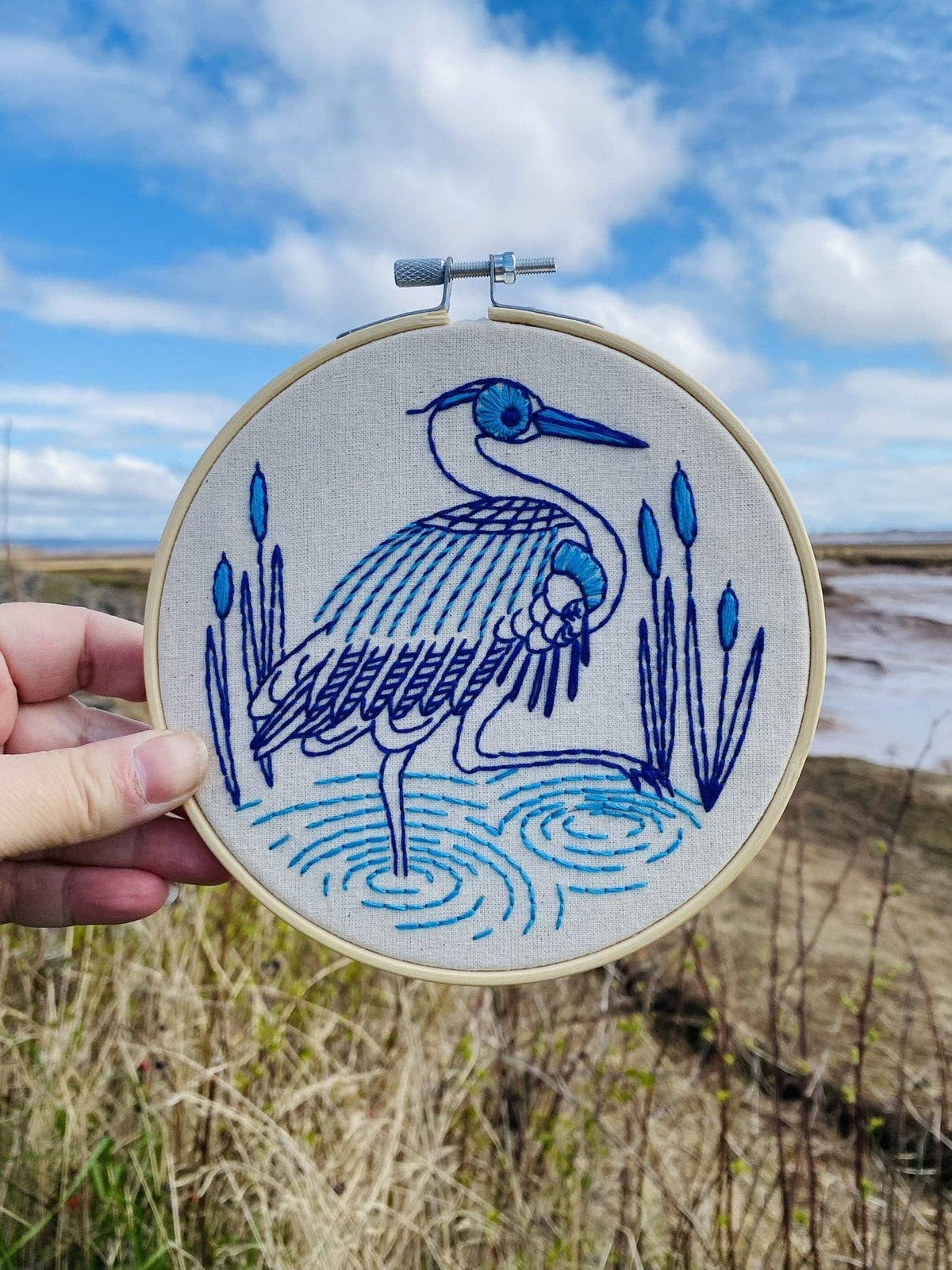 Blue Heron DIY Embroidery Kit