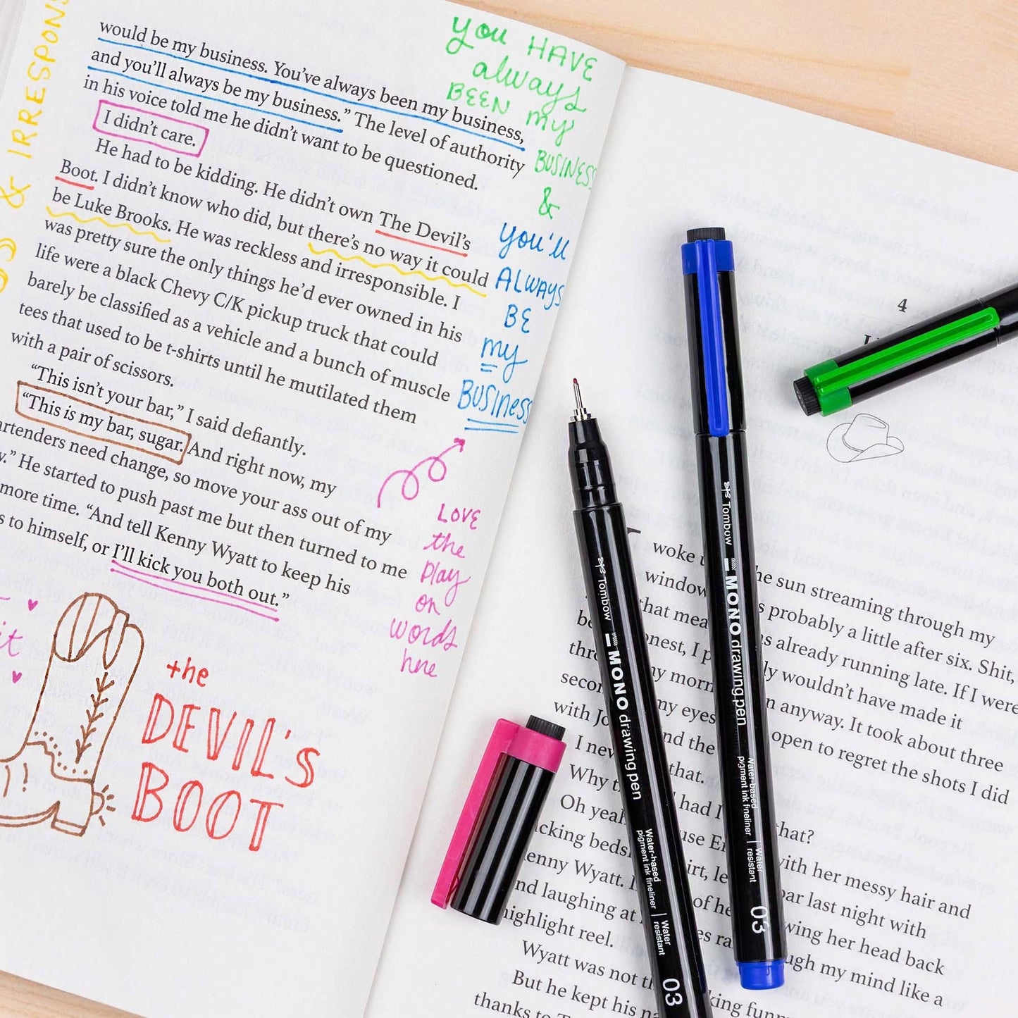 MONO Drawing Pen Colors, 8-Pack