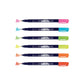 Fudenosuke Neon Calligraphy Brush Pens, 6-Pack