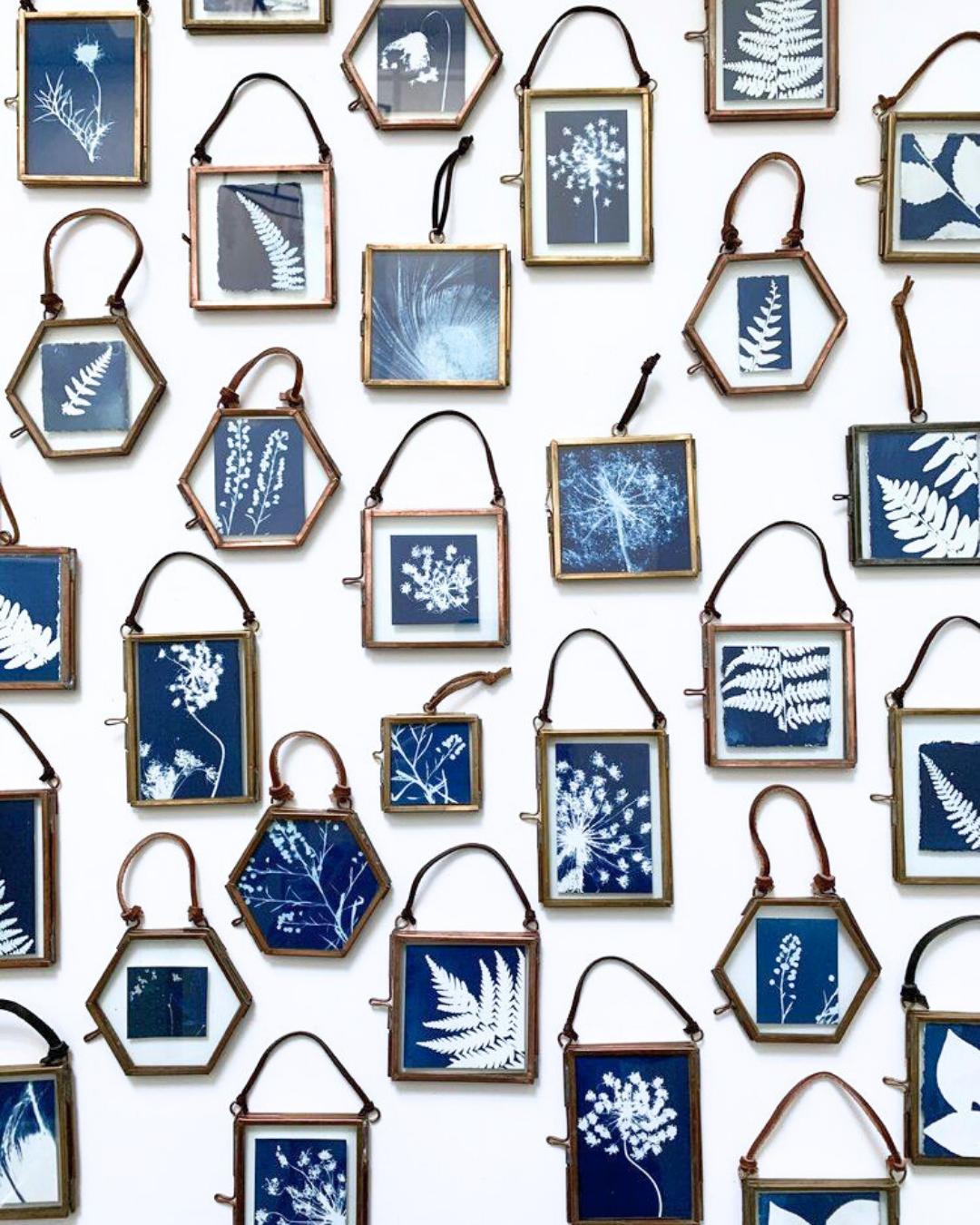 Blue & White Cyanotype Holiday Ornaments