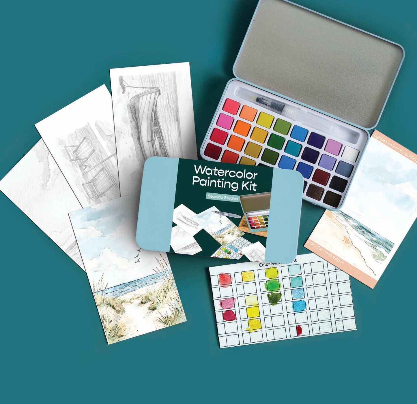 Seaside Studies Watercolor Painting DIY Art Kit