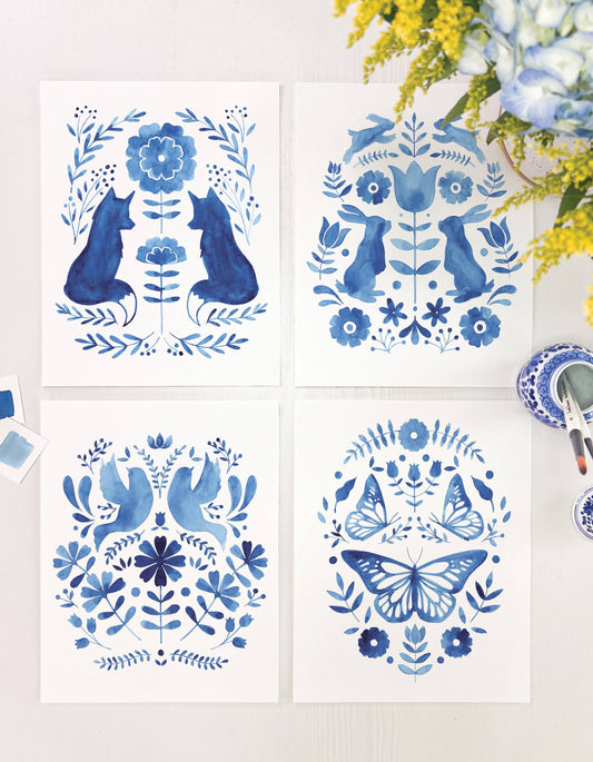 Folk Animals Watercolor DIY Art Kit