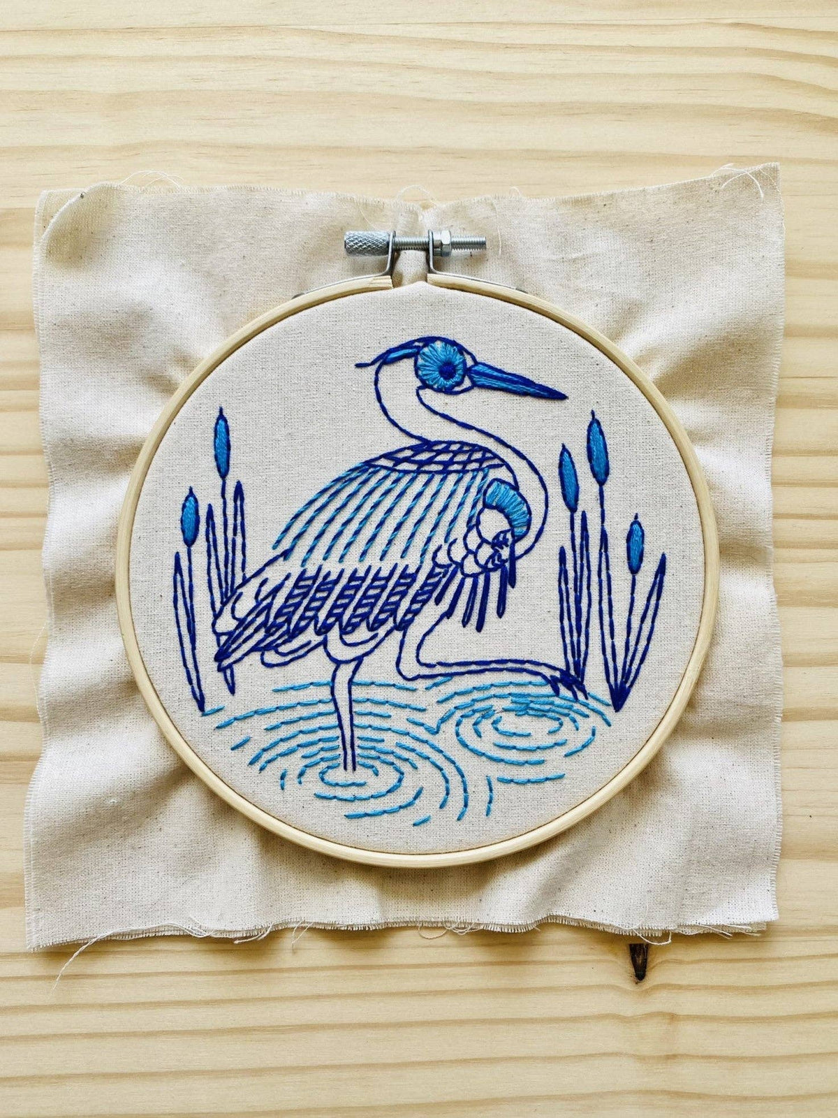 Blue Heron DIY Embroidery Kit