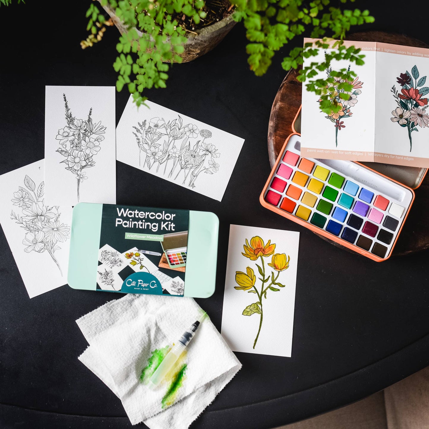 Wildflower Meadow Watercolor Painting DIY Art Kit