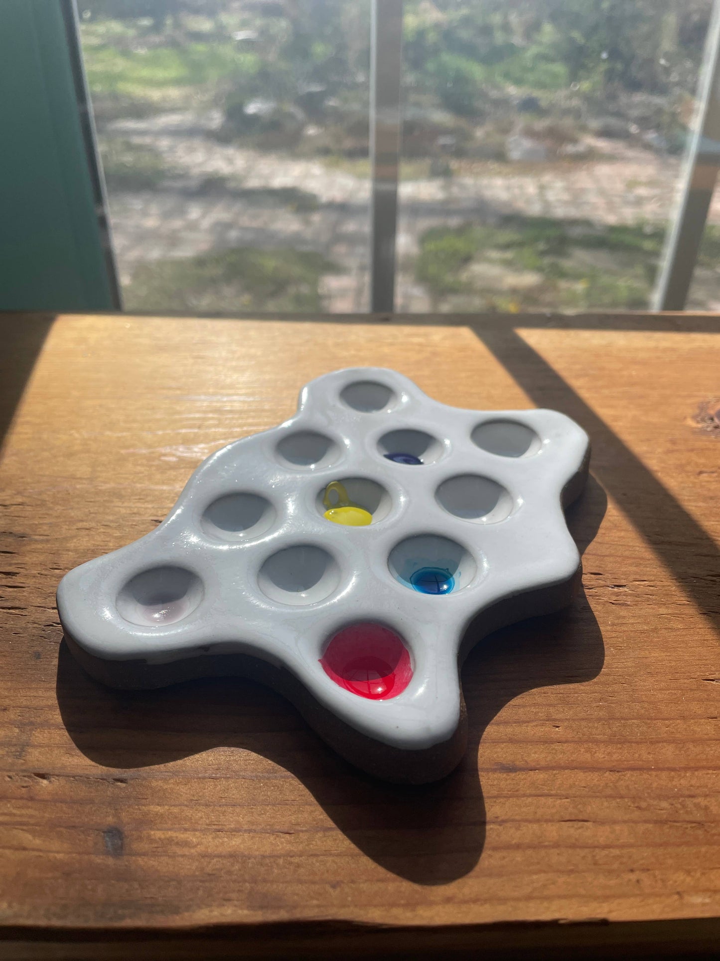 Handmade Ceramic Artist Paint Palette (Splat shape)