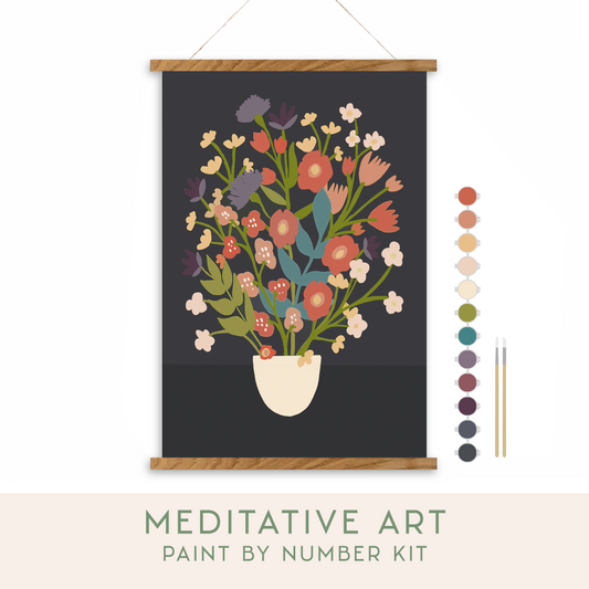 Flower Bouquet Meditative Art Paint-by-Number Kit