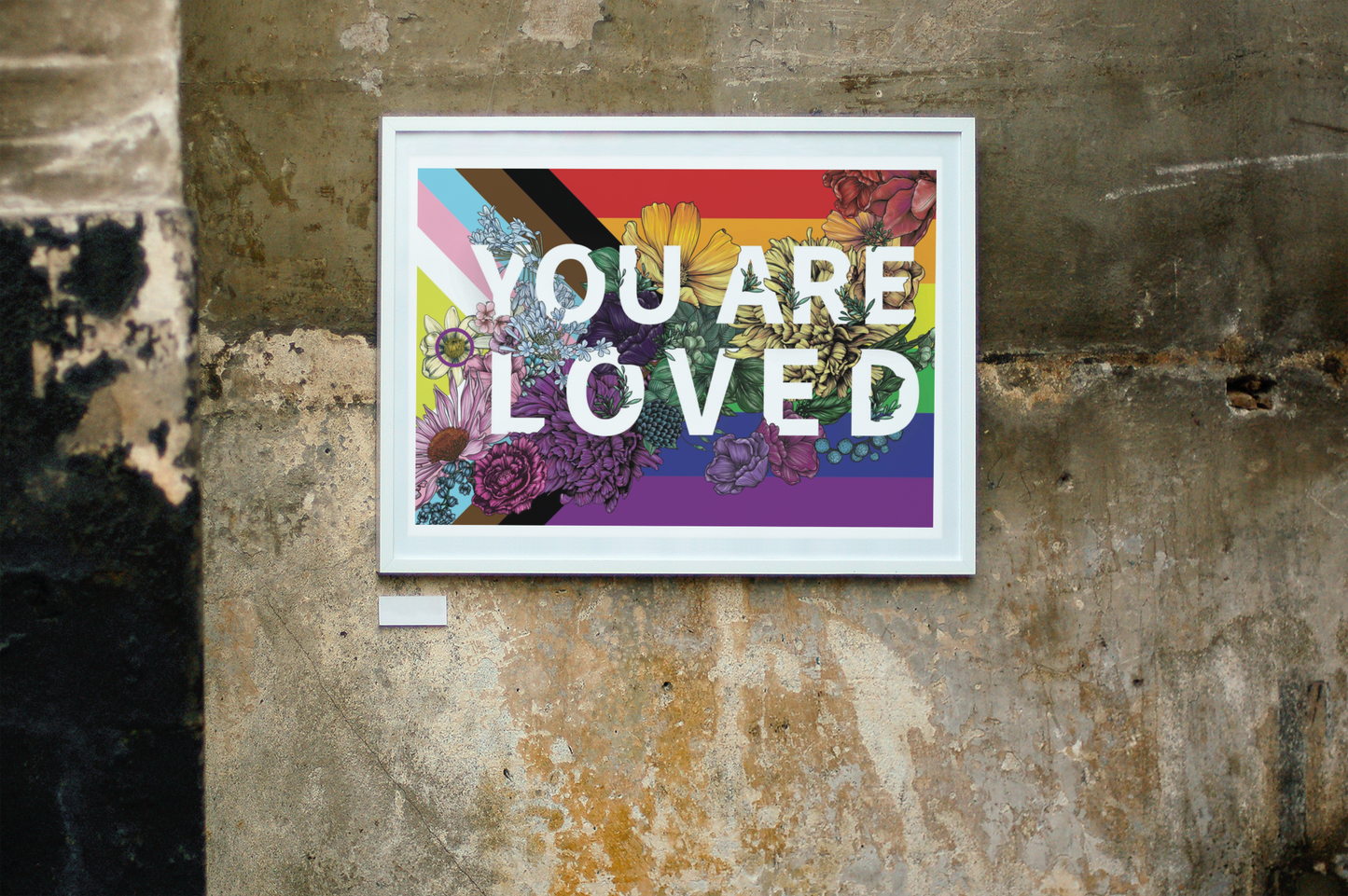 You Are Loved Poster | Rainbow Pride Art | LGBTQ Poster