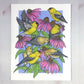 A Charm of Finches Art Print