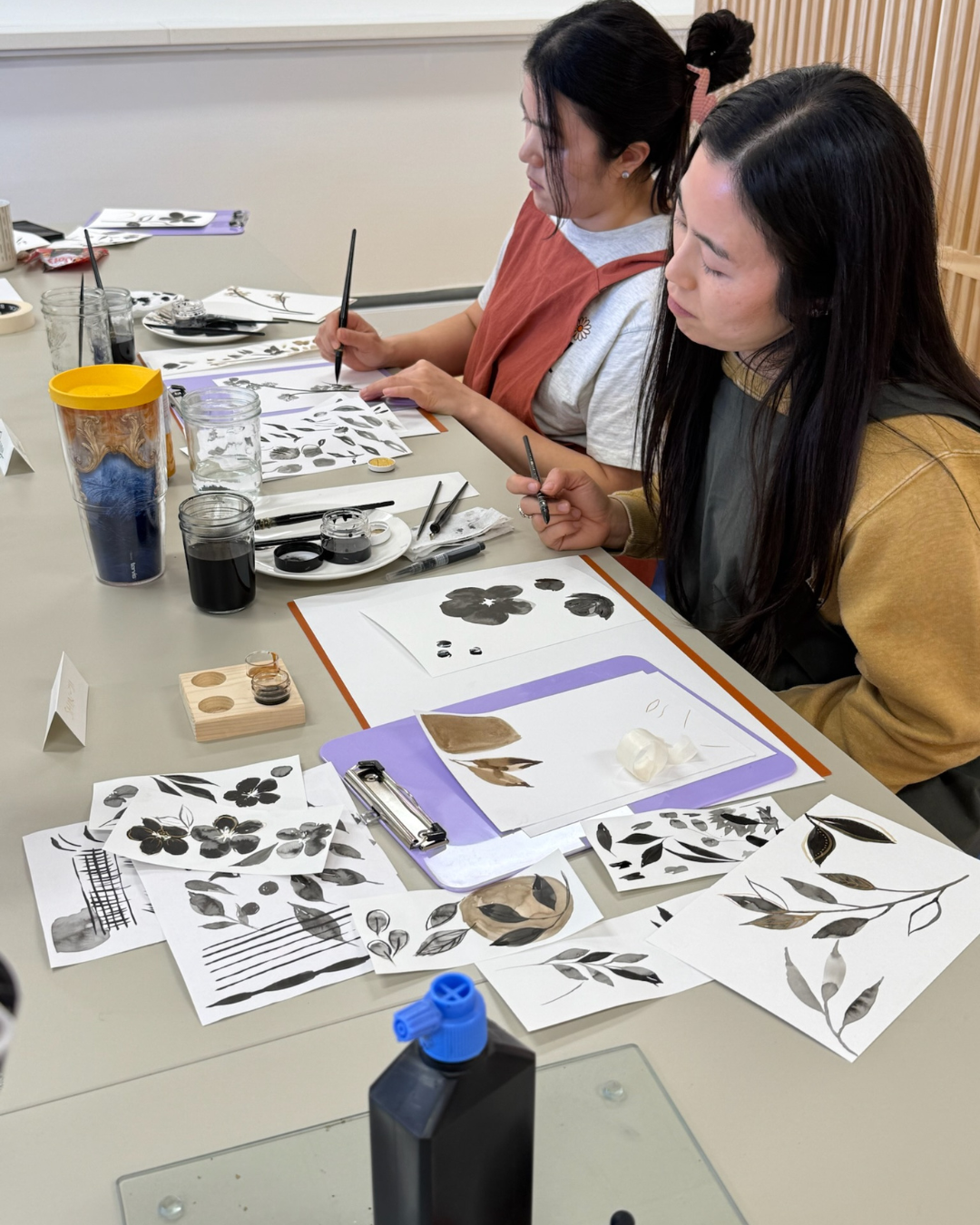 Graphic Painted Botanicals: Sumi Ink + Gold