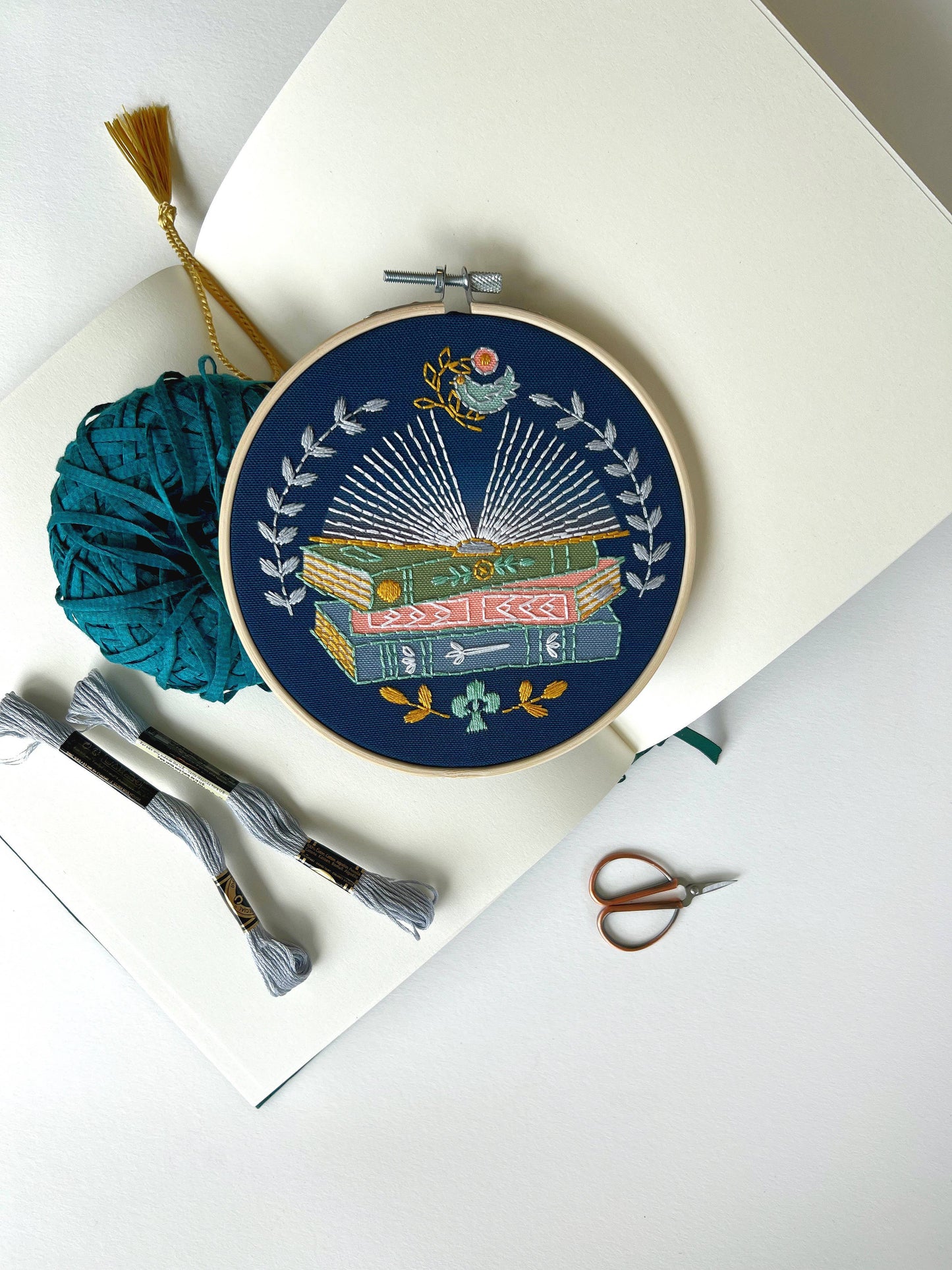 Reader Embroidery DIY Art Kit