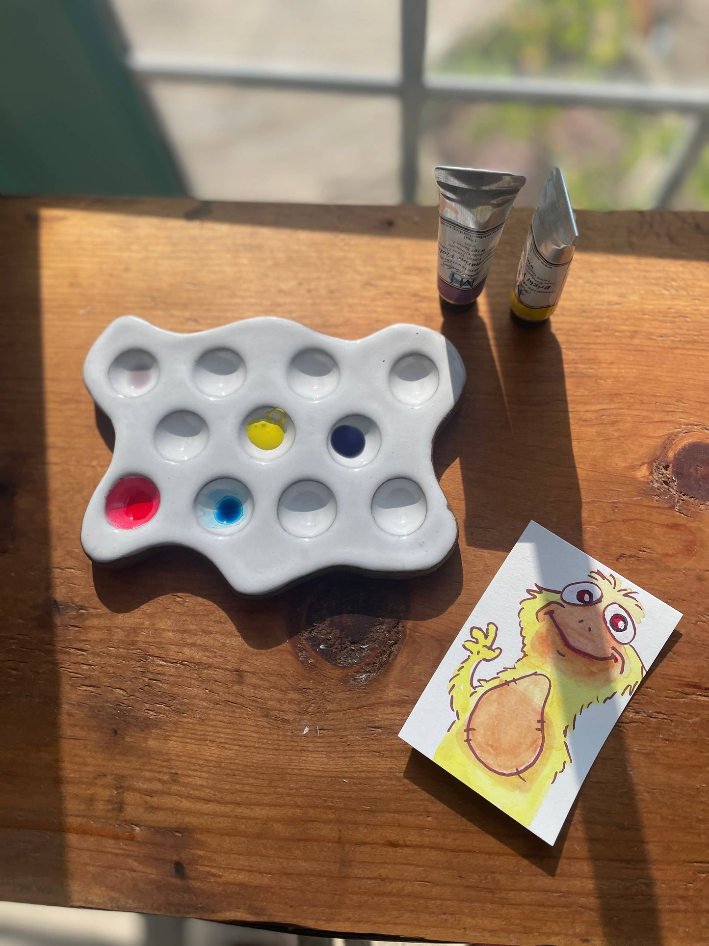 Handmade Ceramic Artist Paint Palette (Splat shape)