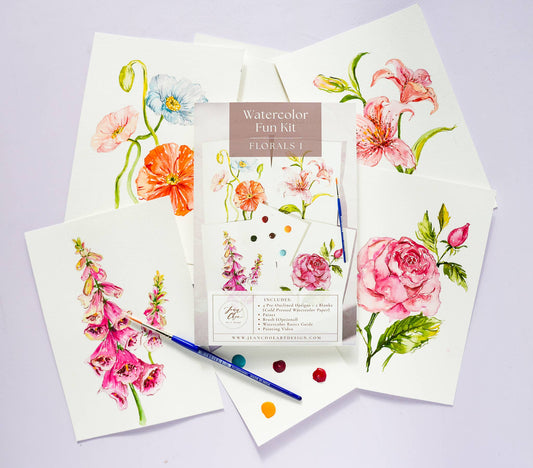 Watercolor Fun Painting Kit: Florals 1 Edition