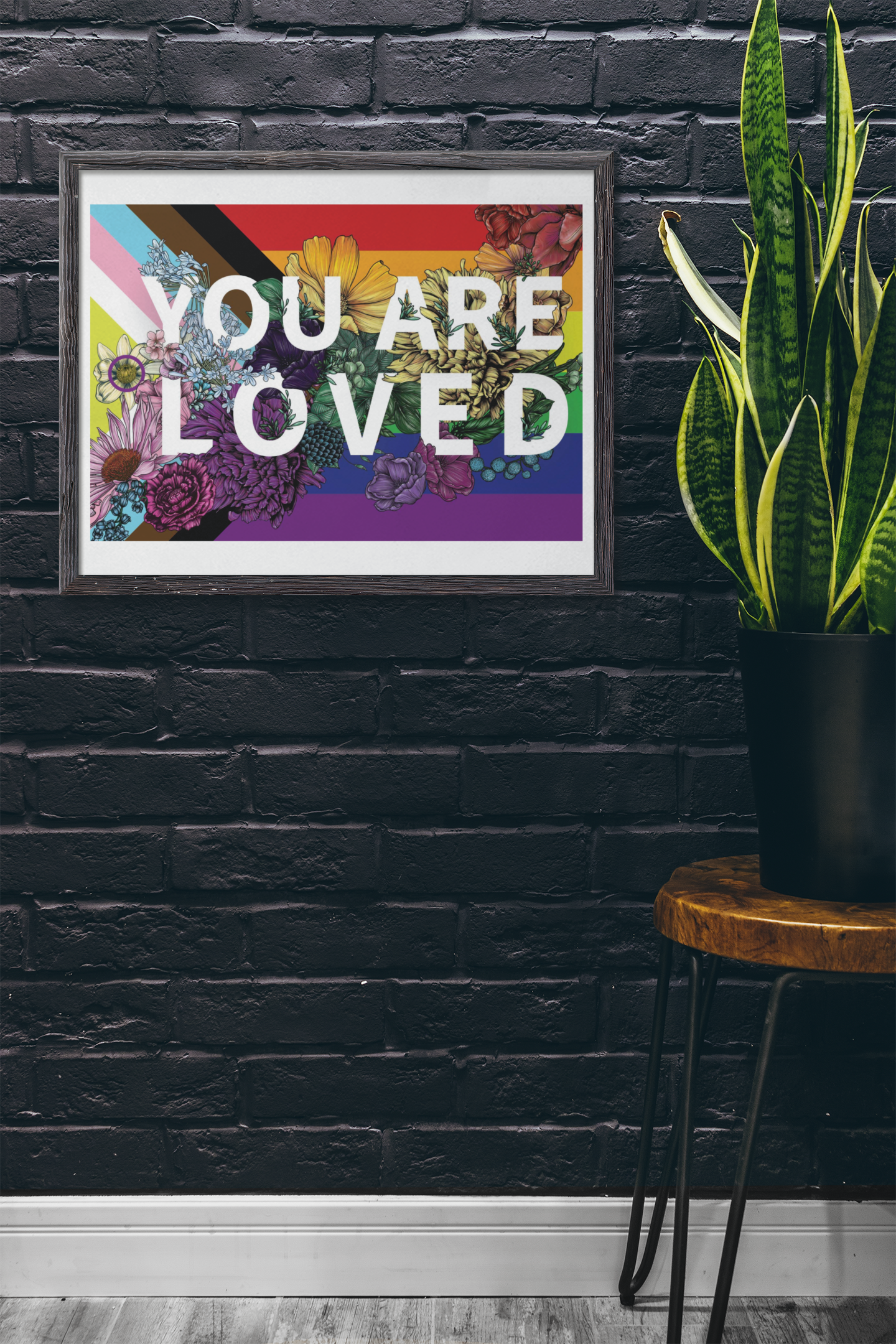 You Are Loved Poster | Rainbow Pride Art | LGBTQ Poster