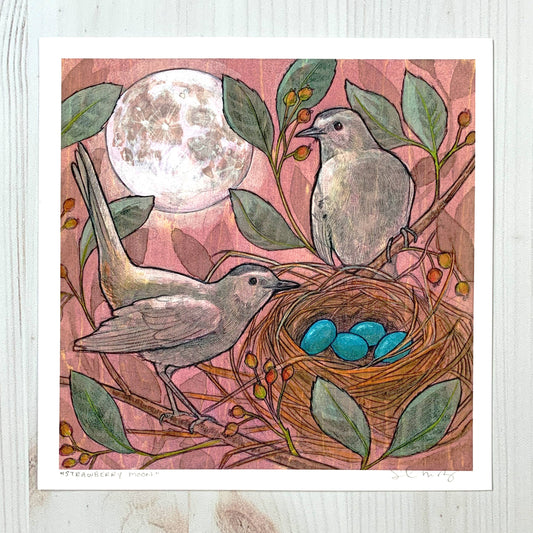 Strawberry Moon 8x8" Art Print