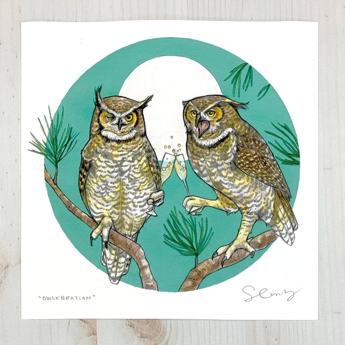 Owlebration 8x8" Art Print