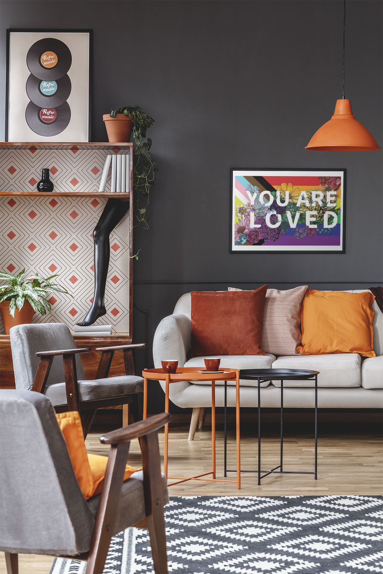 You Are Loved Poster | Rainbow Pride Art | LGBTQ Poster