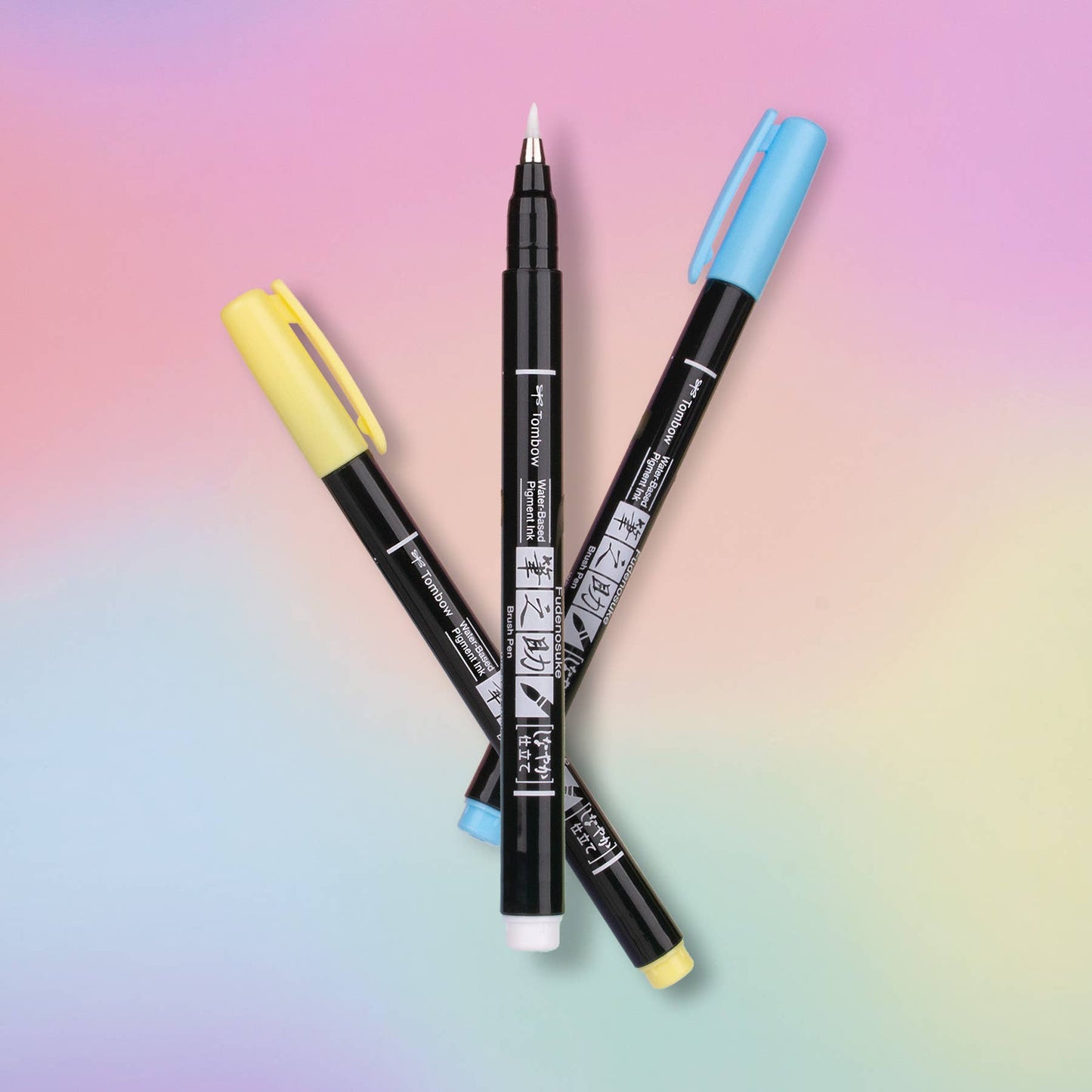 Fudenosuke Pastel Brush Pens, 6-Pack
