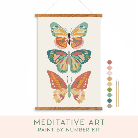 Vibrant Butterflies Meditative Art Paint-by-Number Kit