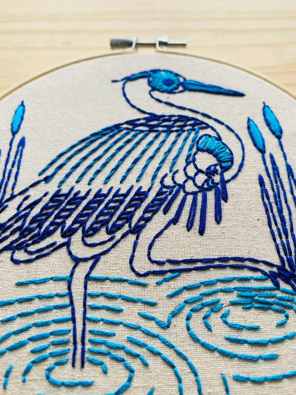 Blue Heron DIY Embroidery Kit