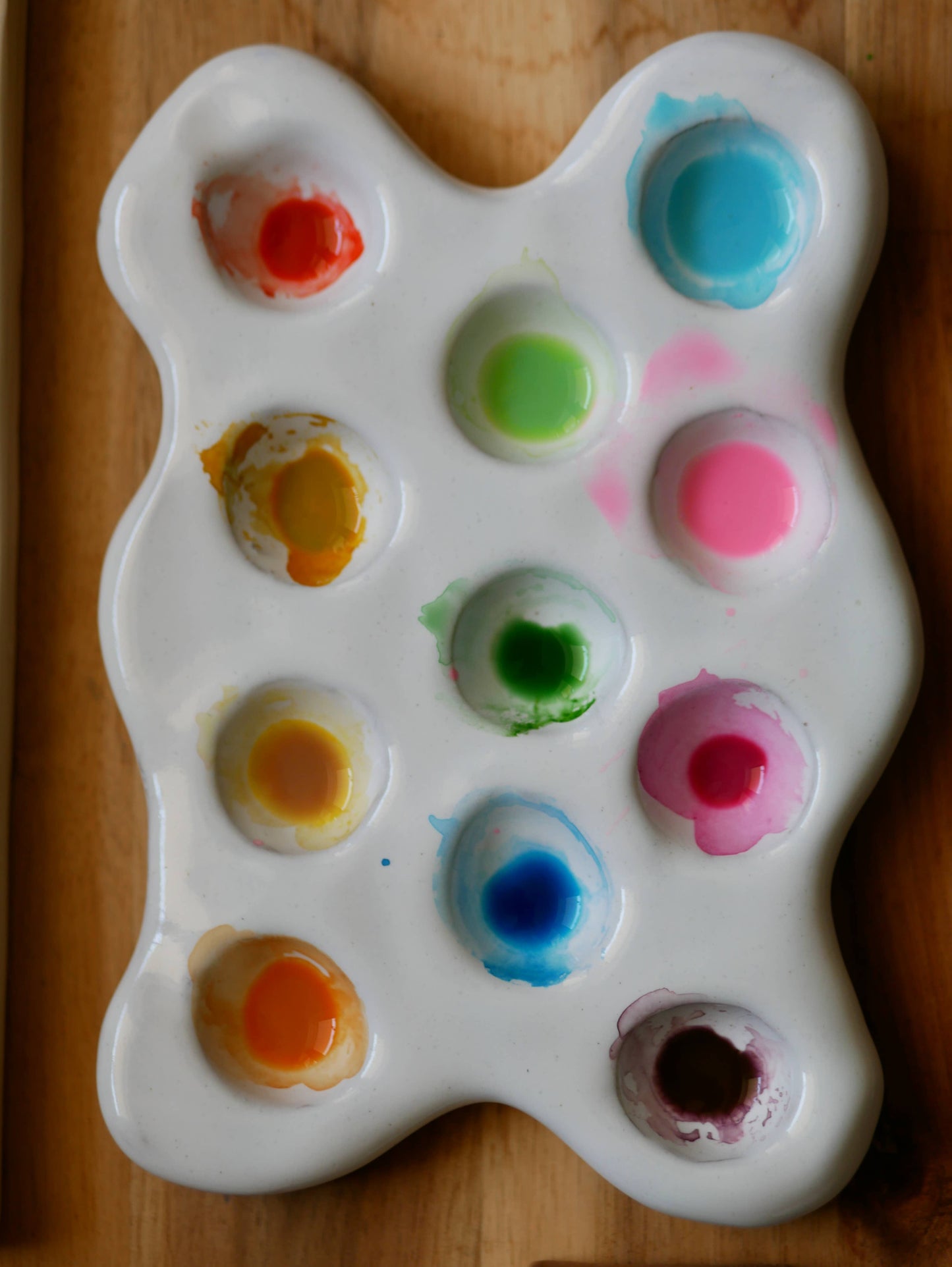 Handmade Ceramic Artist Paint Palette (Splat shape)