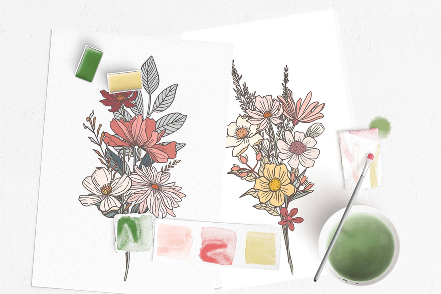 Wildflower Meadow Watercolor Painting DIY Art Kit