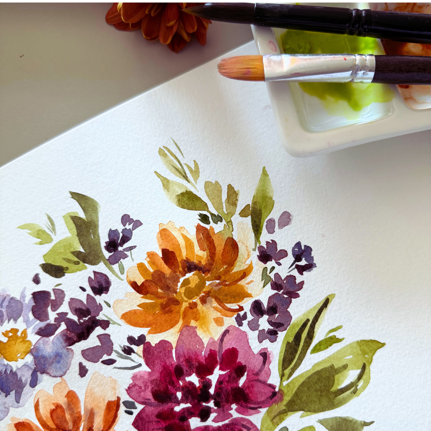 Harvest Fall Florals in Watercolor