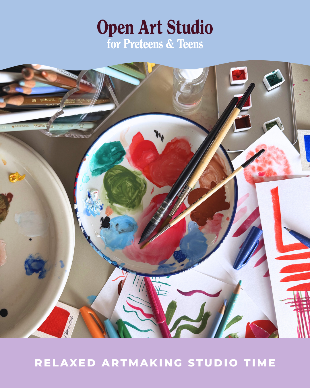Open Art Studio for Preteens & Teens 12/30