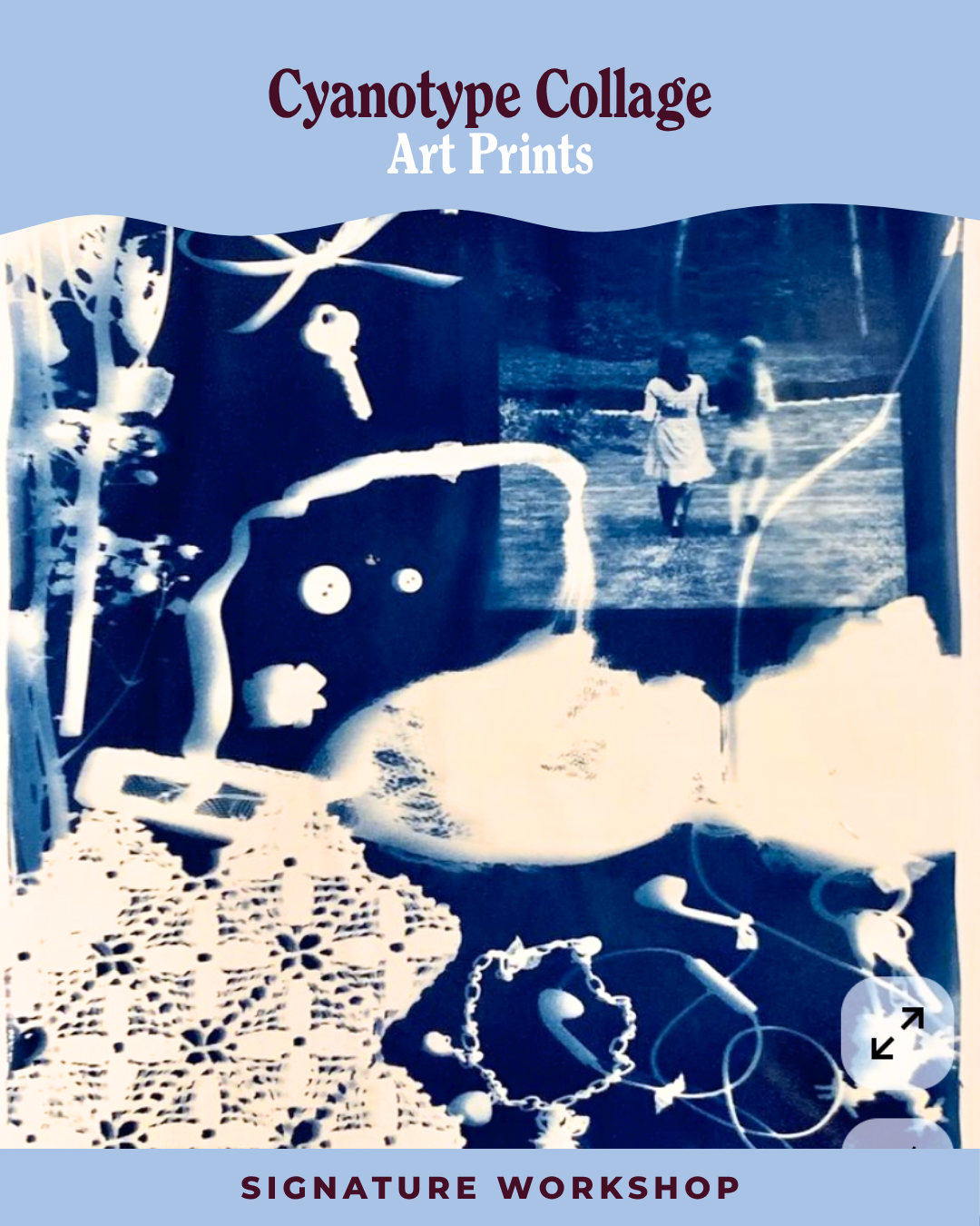 Cyanotype Collage Art Prints